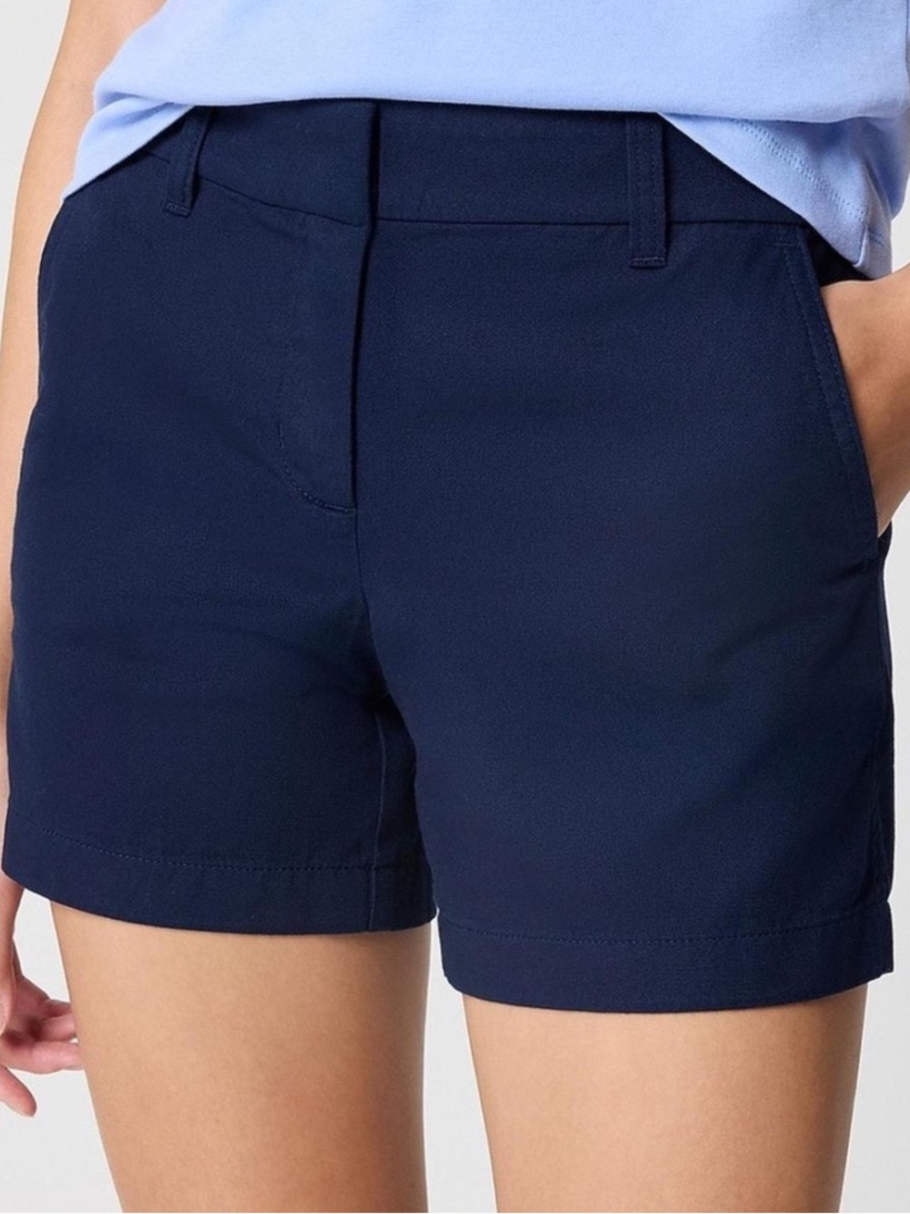 J. Crew blue chino high waisted fabric shorts size 4